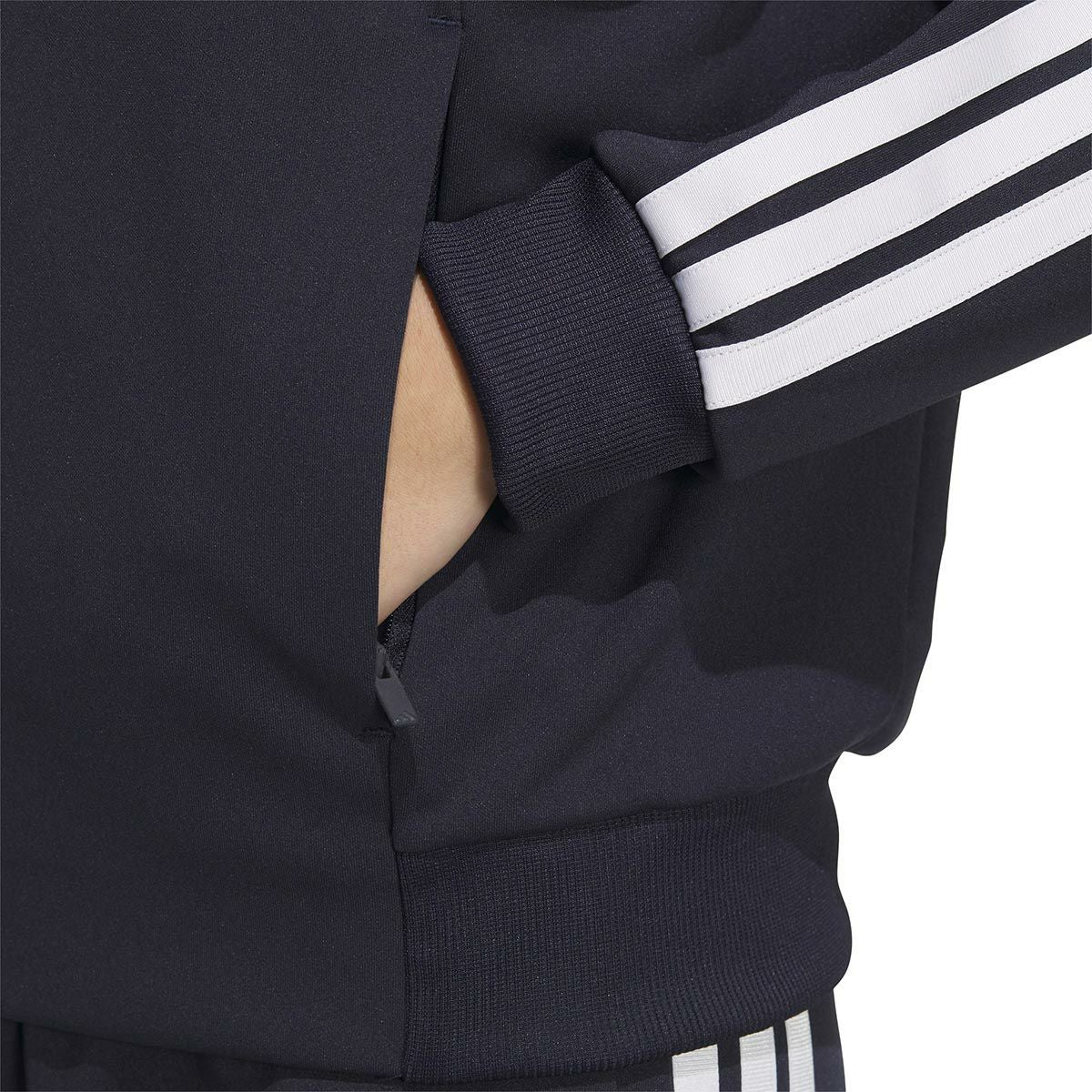 アディダス adidas　スリーストライプス ルーズフィット ダブルニット トラックトップ ブラック/ホワイト JW9786 レディース 詳細11