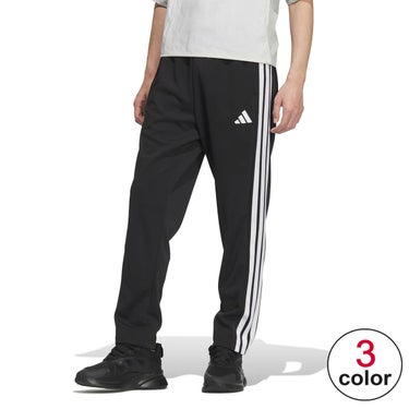 アディダス adidas　スリーストライプス レギュラーフィット ダブルニット オープンヘム トラックパンツ ブラック/ホワイト JV6982 メンズ