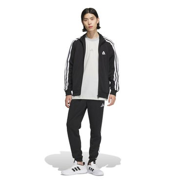 アディダス adidas　スリーストライプス レギュラーフィット ダブルニット トラックカフパンツ ブラック/ホワイト JV6986 メンズ 詳細5