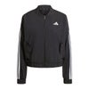 アディダス adidas　エッセンシャルズ スリーストライプス ライフスタイル ウーブン ボンバージャケット ブラック/ホワイト JD5317 レディース 詳細2