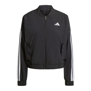 アディダス adidas　エッセンシャルズ スリーストライプス ライフスタイル ウーブン ボンバージャケット ブラック/ホワイト JD5317 レディース 詳細2