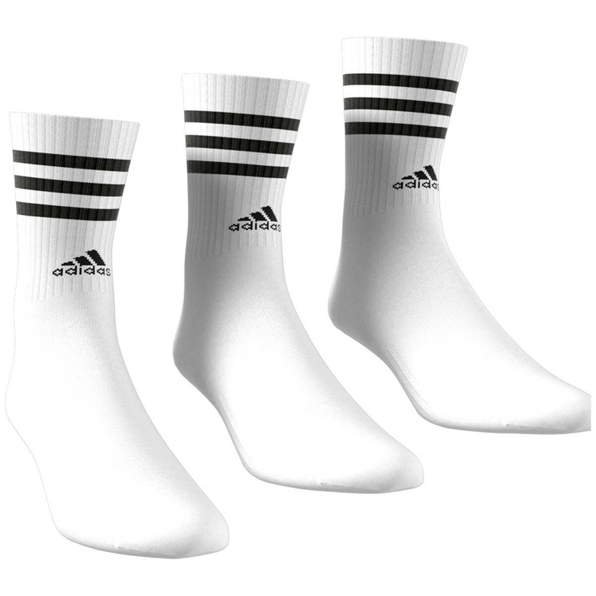 アディダス adidas　ユニセックス マルチスポーツ ソックス スリーストライプス クッション クルー ソックス 3足組 ホワイト/ブラック EBB67 HT3458 詳細2