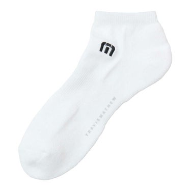 トラヴィスマシュー Travis Mathew　メンズ Mロゴ アンクル ソックス 7AM090 1WHT ホワイト　2025年モデル ホワイト