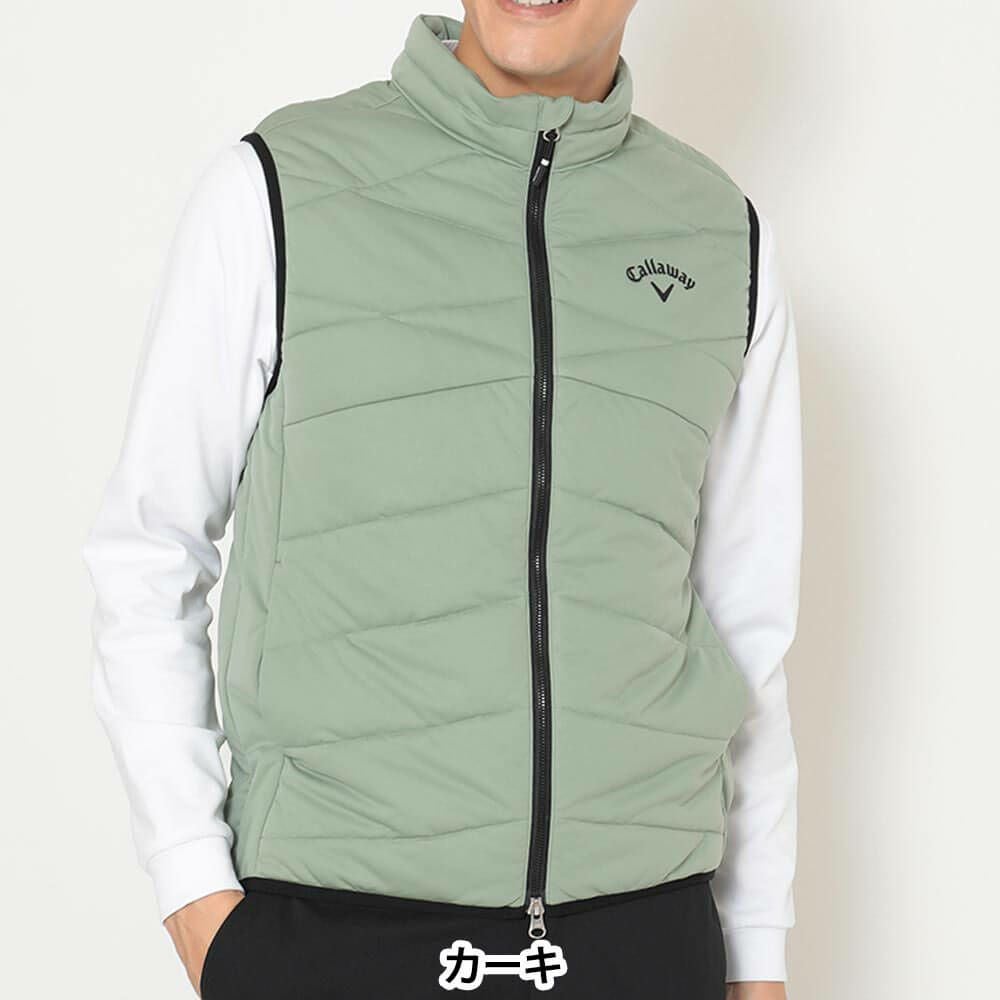 キャロウェイ Callaway　メンズ ストレッチ 収納袋付き フルジップ 中綿 ベスト C25216103　2025年モデル カーキ