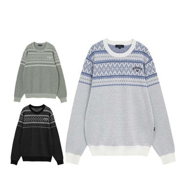 キャロウェイ Callaway　メンズ ノルディック柄 長袖 クルーネック ニット セーター C25218103　2025年モデル 詳細1