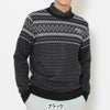 キャロウェイ Callaway　メンズ ノルディック柄 長袖 クルーネック ニット セーター C25218103　2025年モデル ブラック