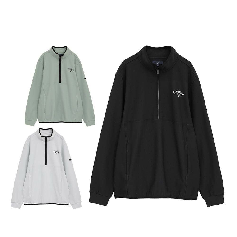 【新品】キャロウェイ フリース モックネック 裏起毛 スカート S セットアップ キャロウェイ Callaway メンズ 裏起毛 長袖 ハーフジップ モックネック