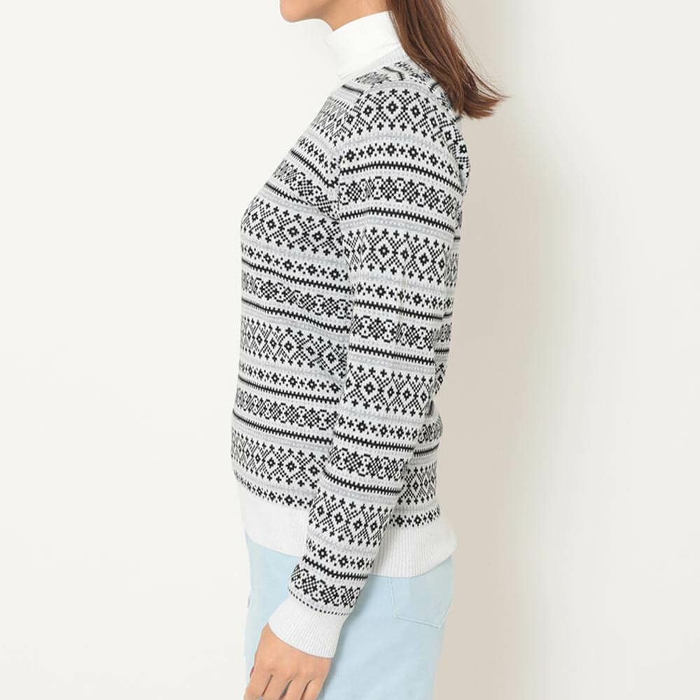 キャロウェイ Callaway　レディース ノルディック柄 長袖 クルーネック セーター C25218200　2025年モデル 詳細4