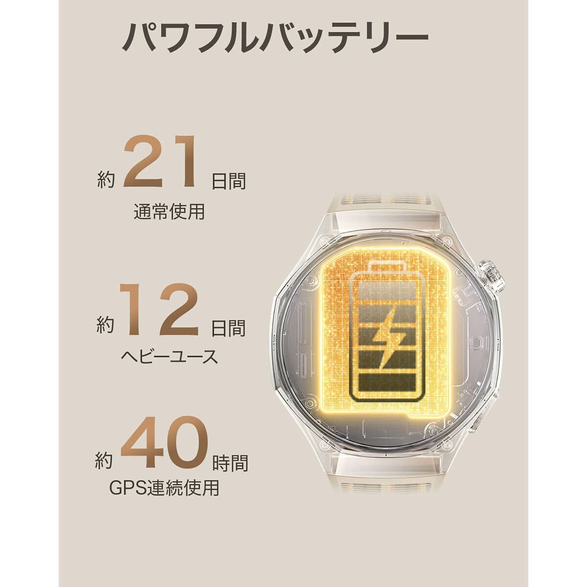 HUAWEI ファーウェイ　GT6 PRO 46mm ブラウン コンポジットウーブンベルト　ATM-B29-BRW詳細5