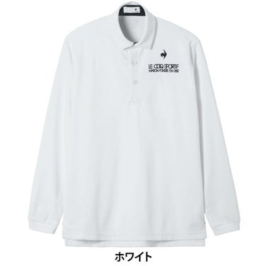 ルコック Le coq sportif　メンズ トライアングル ジャガード 長袖 ポロシャツ LG5FLS07M　2025年モデル ホワイト