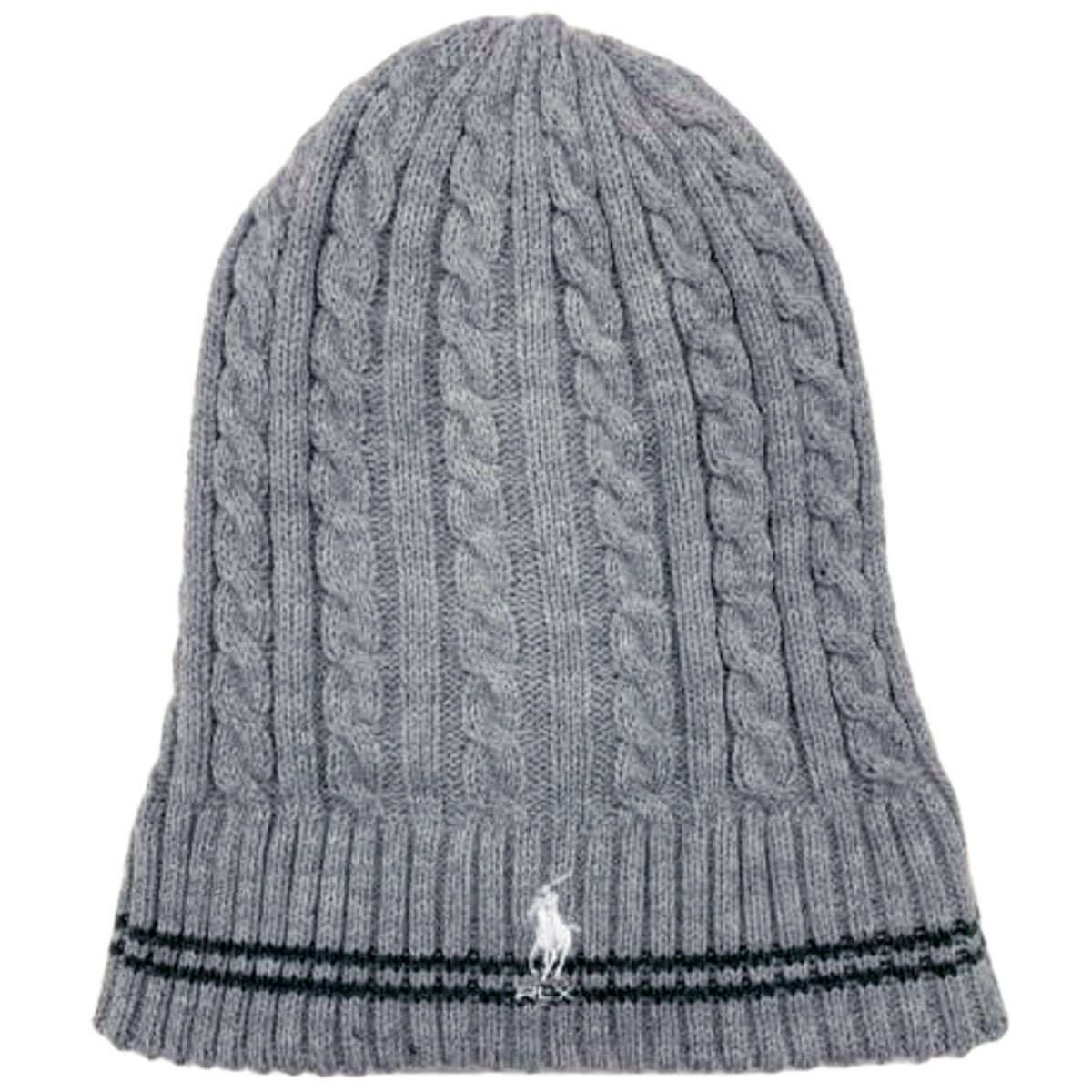 RLX GOLF Polo　メンズ ケーブルニット ビーニー RMF2502 GY グレー 詳細1