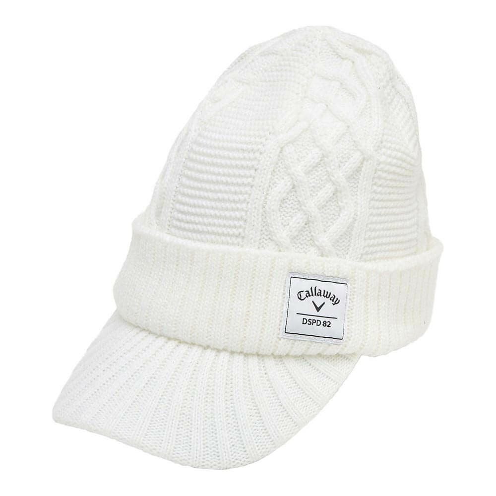 キャロウェイ Callaway　メンズ ツバ付き ニットキャップ C25291121 1030 ホワイト　2025年モデル ホワイト