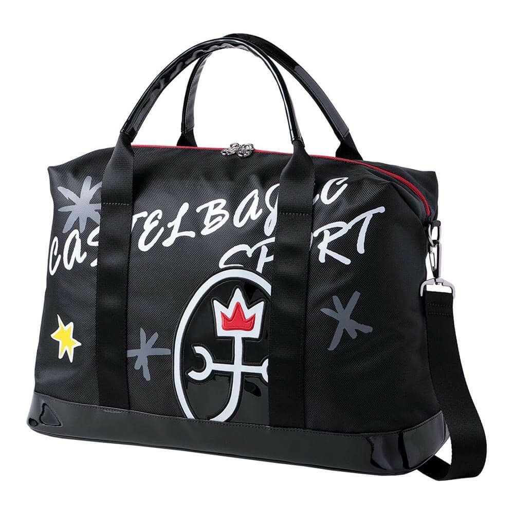 カステルバジャック メンズ ロゴデザイン ボストンバッグ CBB036 BK ブラック 2025年モデル