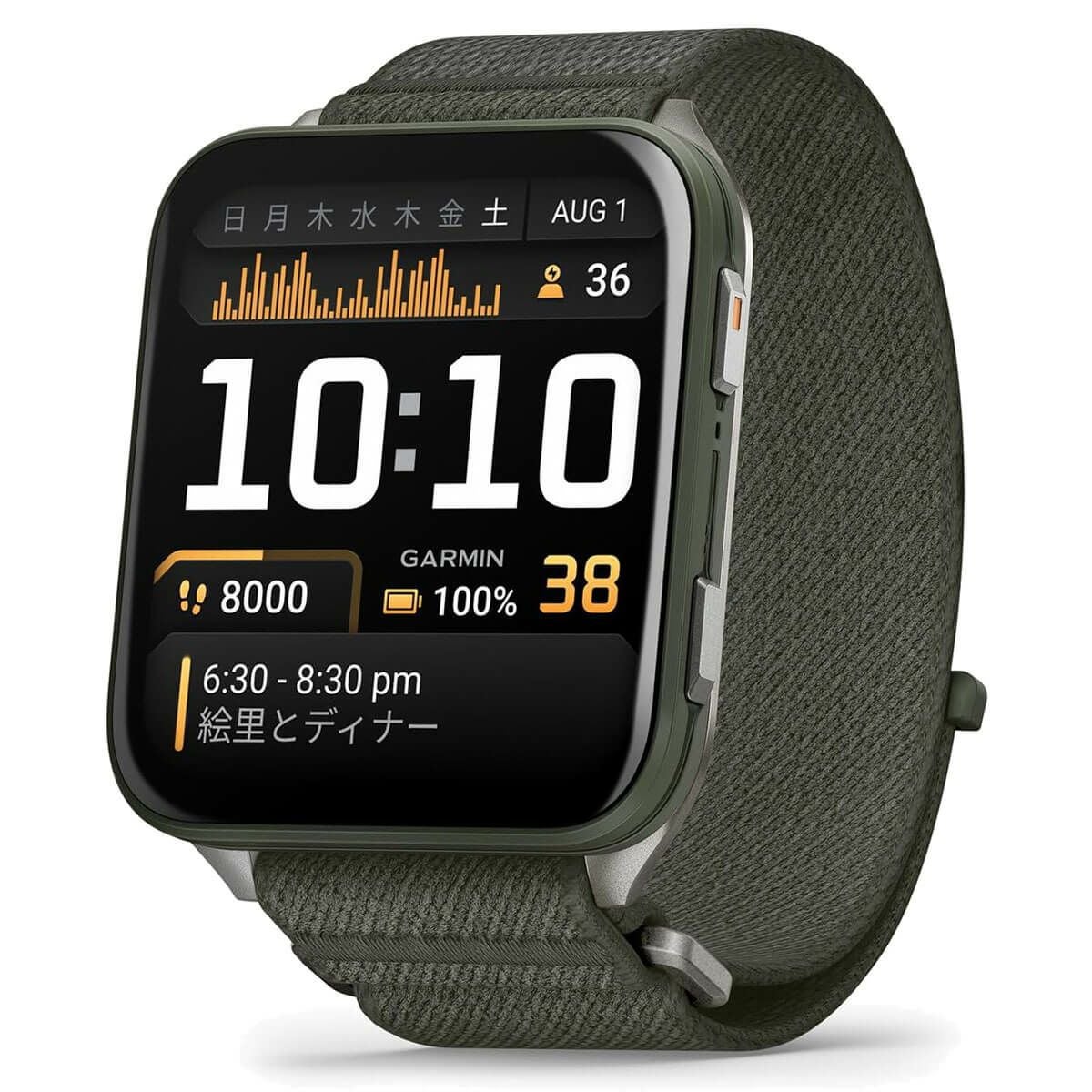 Garmin ガーミン Venu X1 ヴェニューX1 フィットネスGPSウォッチ 距離計 010-02980 22 モス 2025年モデル