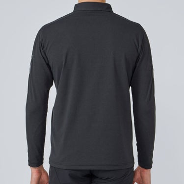 デサントゴルフ DESCENTE GOLF　メンズ ロゴデザイン 長袖 ポロシャツ DG5FLS01M　2025年モデル ブラック 詳細2