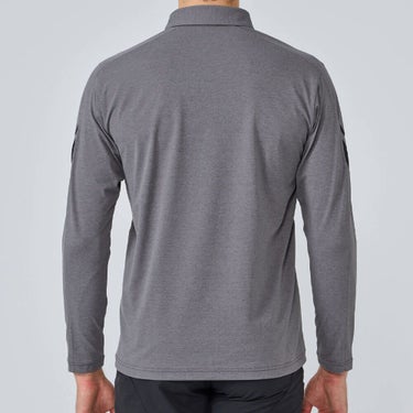デサントゴルフ DESCENTE GOLF　メンズ ロゴデザイン 長袖 ポロシャツ DG5FLS01M　2025年モデル グレー 詳細2