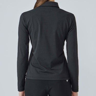 デサントゴルフ DESCENTE GOLF　レディース 胸ジップポケット付き 長袖 ポロシャツ DG5FLS50L　2025年モデル ブラック　詳細2