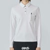 デサントゴルフ DESCENTE GOLF　レディース 胸ジップポケット付き 長袖 ポロシャツ DG5FLS50L　2025年モデル ホワイト　詳細1