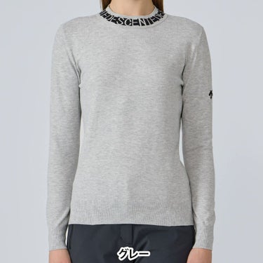 デサントゴルフ DESCENTE GOLF　レディース 長袖 モックネック セーター DG5FST51L　2025年モデル グレー 詳細1