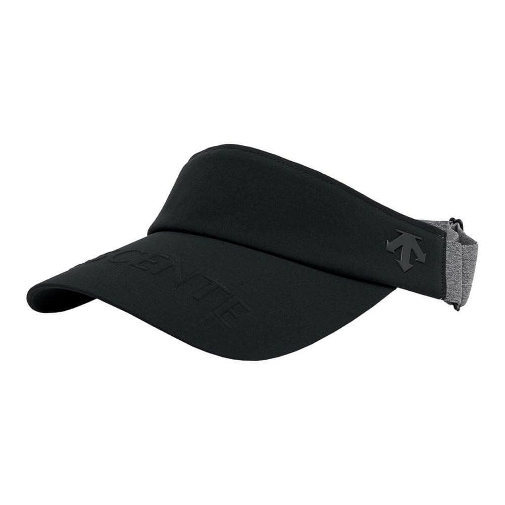 デサントゴルフ DESCENTE GOLF　レディース ロゴエンボス入り 後ゴムアジャスト サンバイザー DG5FCP50L BK00 ブラック　2025年モデル