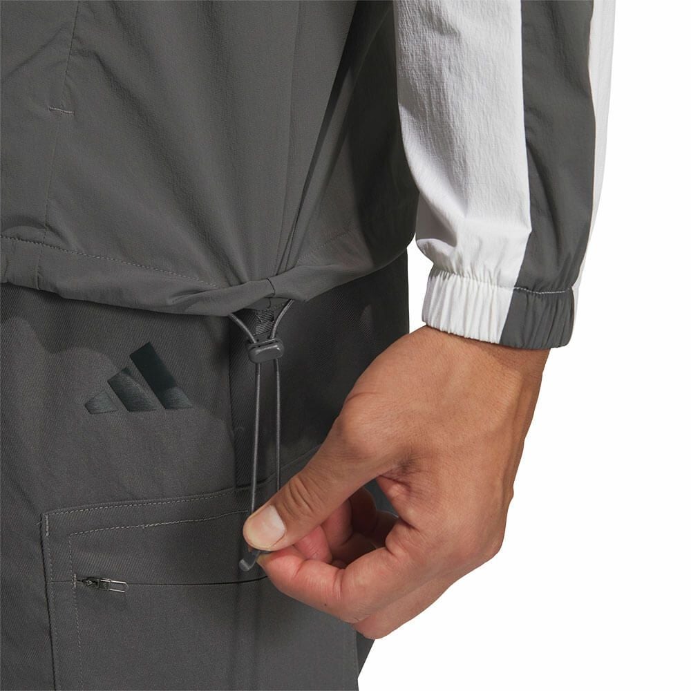 アディダス adidas　メンズ クオータージップ フード 長袖 プルオーバー JUW87　2025年モデル ホワイト 詳細6