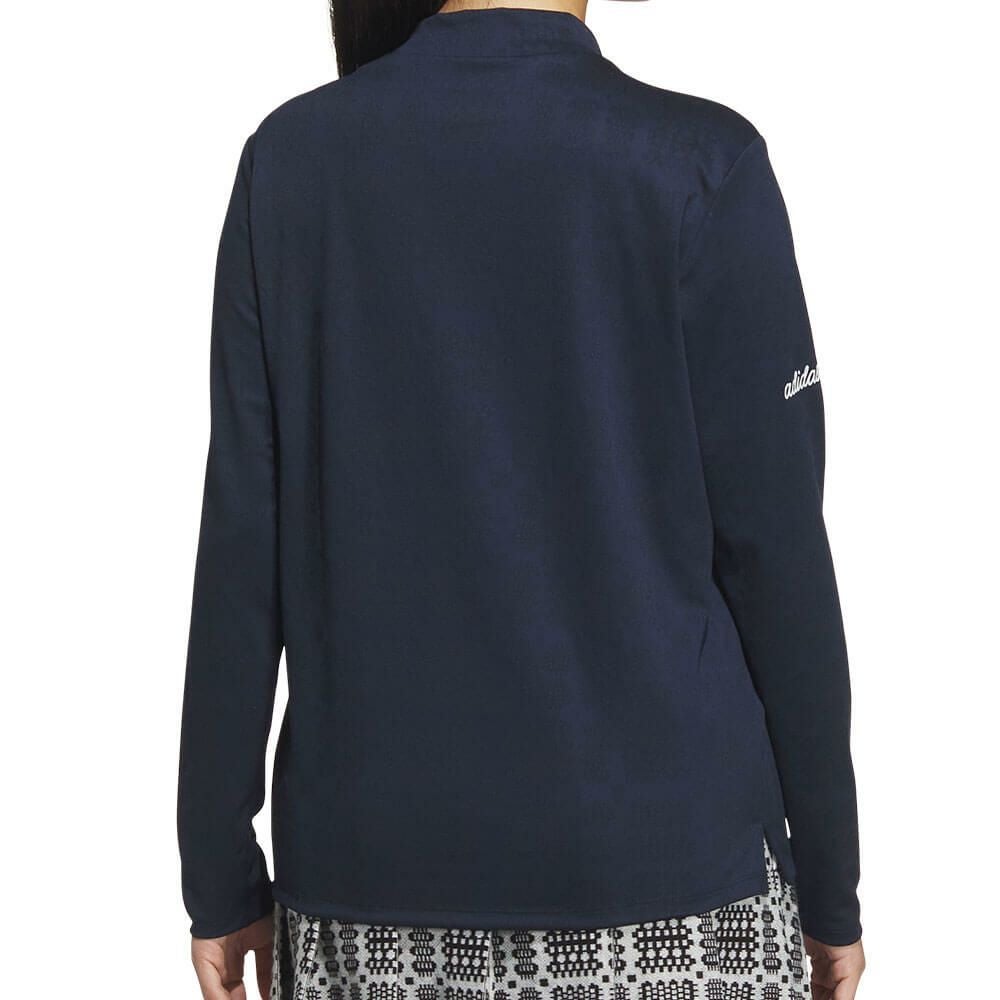 アディダス adidas レディース ジャカード 長袖 モックネック シャツ