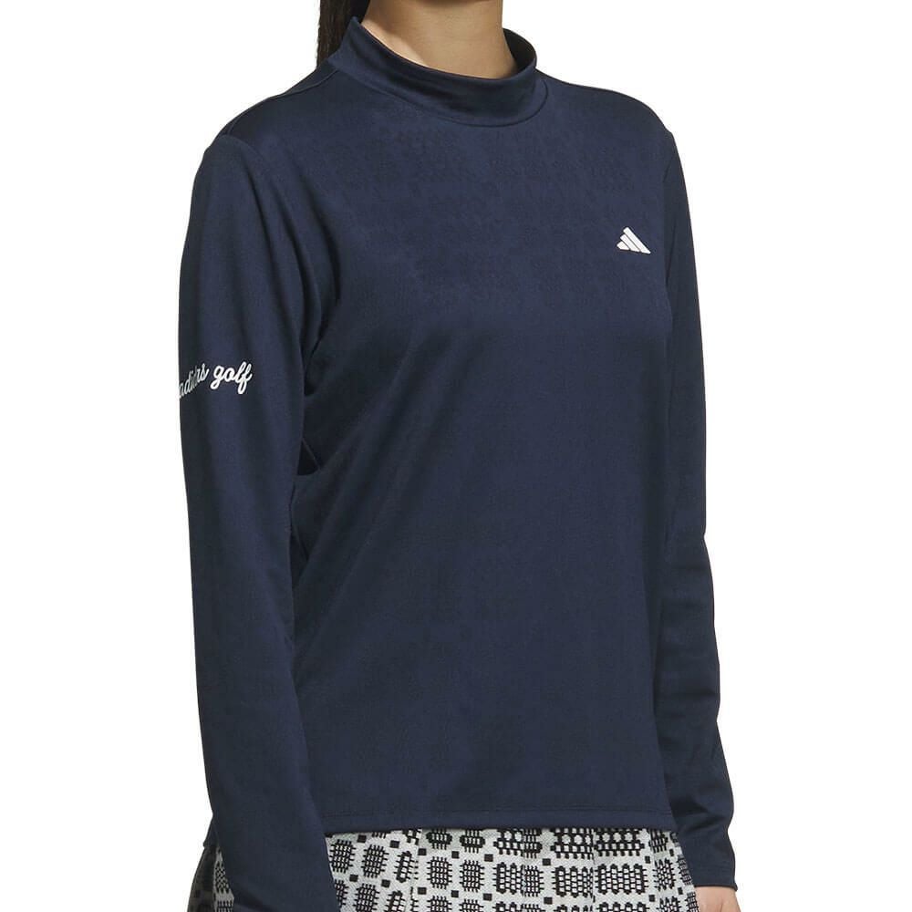 アディダス adidas レディース ジャカード 長袖 モックネック シャツ