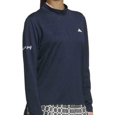 アディダス adidas　レディース ジャカード 長袖 モックネック シャツ JWJ97　2025年モデル 詳細4