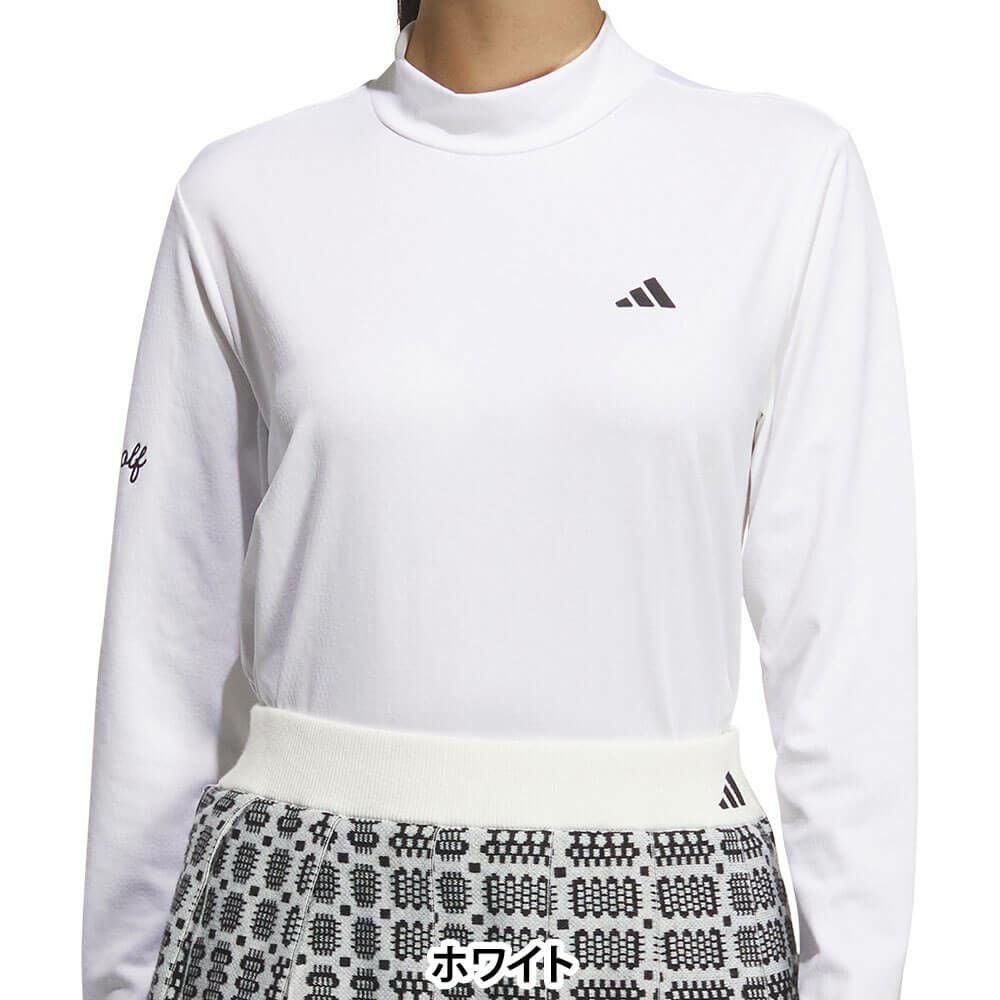 アディダス adidas レディース ジャカード 長袖 モックネック シャツ