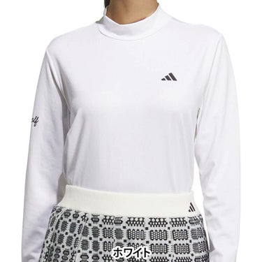 アディダス adidas　レディース ジャカード 長袖 モックネック シャツ JWJ97　2025年モデル 詳細7