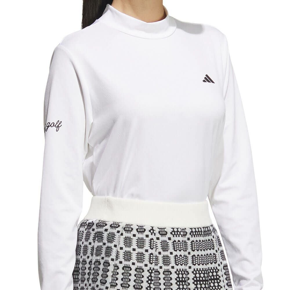 アディダス adidas レディース ジャカード 長袖 モックネック シャツ