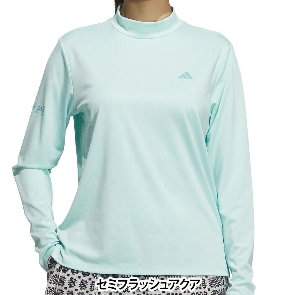 アディダス adidas レディース ジャカード 長袖 モックネック シャツ