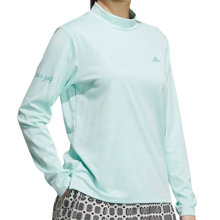 アディダス adidas レディース ジャカード 長袖 モックネック シャツ 