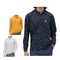 マンシングウェア Munsingwear　メンズ ロゴ総柄プリント 長袖 ポロシャツ MG5FLS80M　2025年モデル 詳細1