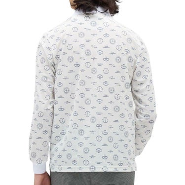 マンシングウェア Munsingwear　メンズ ロゴ総柄プリント 長袖 ポロシャツ MG5FLS80M　2025年モデル 詳細1 詳細7