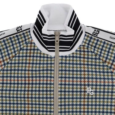 パーリーゲイツ PEARLY GATES　メンズ Peストレッチメッシュ ガンクラブチェック柄 長袖 フルジップ ジャケット 053-5220917　2025年モデル ブラウンベース 詳細4