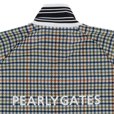 パーリーゲイツ PEARLY GATES　メンズ Peストレッチメッシュ ガンクラブチェック柄 長袖 フルジップ ジャケット 053-5220917　2025年モデル ブラウンベース 詳細5