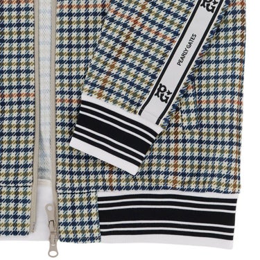 パーリーゲイツ PEARLY GATES　メンズ Peストレッチメッシュ ガンクラブチェック柄 長袖 フルジップ ジャケット 053-5220917　2025年モデル ブラウンベース 詳細7