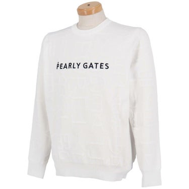パーリーゲイツ PEARLY GATES　メンズ ジャガードロゴ総柄 長袖 クルーネック セーター プルオーバー 053-5270921　2025年モデル 詳細1 詳細4