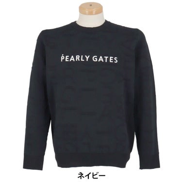 パーリーゲイツ PEARLY GATES　メンズ ジャガードロゴ総柄 長袖 クルーネック セーター プルオーバー 053-5270921　2025年モデル 詳細1 詳細9