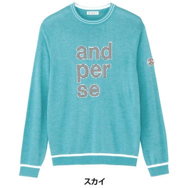 アンパスィ and per se　メンズ ロゴデザイン 長袖 クルーネック セーター AMF2345A7　2025年モデル 詳細1 詳細4