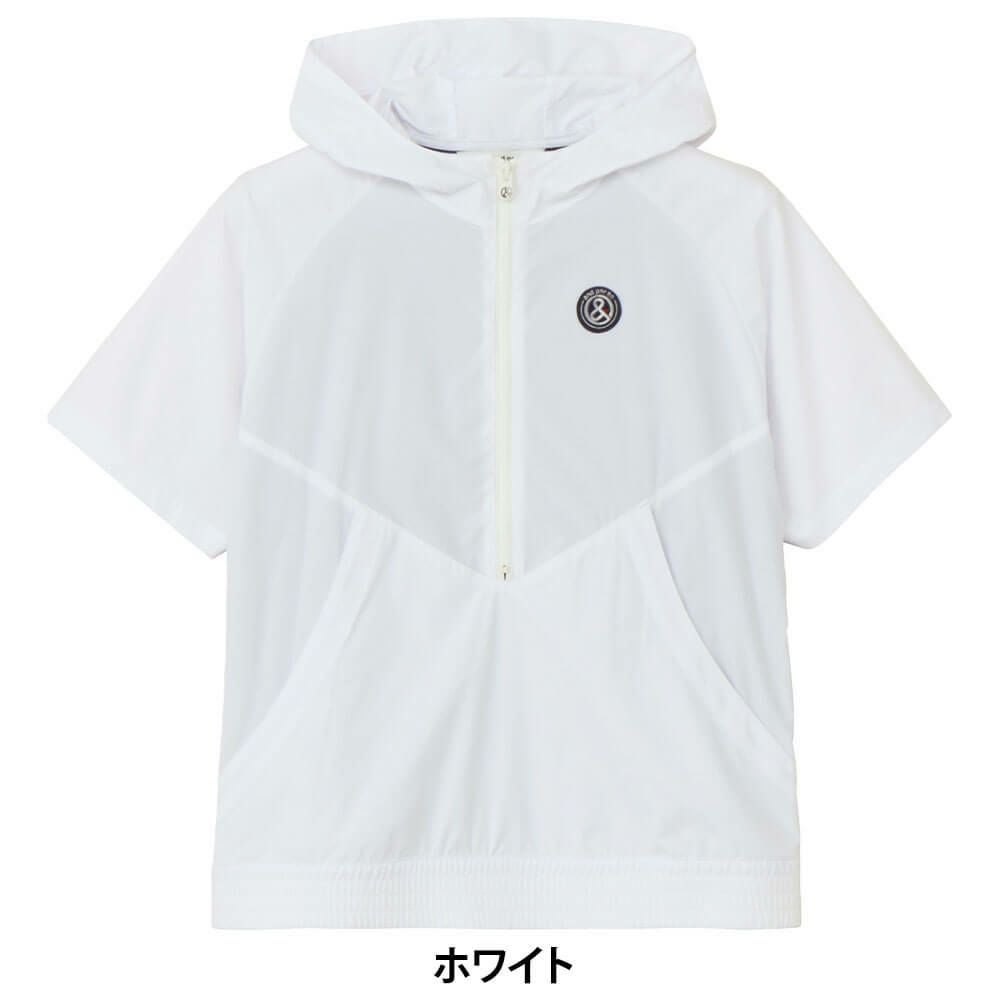 アンパスィ and per se　レディース フード付き 半袖 ハーフジップ プルオーバー AFF1005G2　2025年モデル 詳細1 詳細2