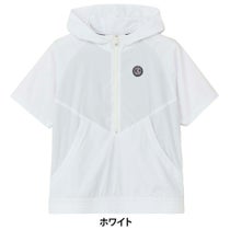 アンパスィ and per se　レディース フード付き 半袖 ハーフジップ プルオーバー AFF1005G2　2025年モデル