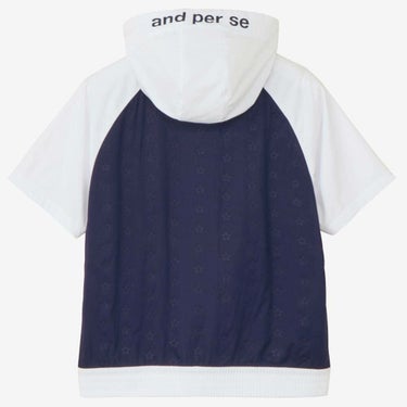 アンパスィ and per se　レディース フード付き 半袖 ハーフジップ プルオーバー AFF1005G2　2025年モデル 詳細1 詳細3