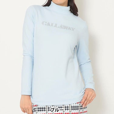 キャロウェイ Callaway　レディース 裏起毛 ダブルニット 長袖 モックネック シャツ C25233205　2025年モデル ブルー