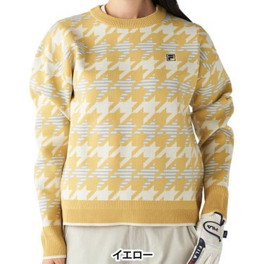 フィラ FILA　レディース 総柄 長袖 クルーネック セーター 795-703　2025年モデル 詳細1 詳細10