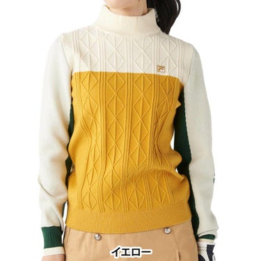 フィラ FILA　レディース 配色切替 長袖 モックネック セーター 795-705　2025年モデル 詳細1 詳細10