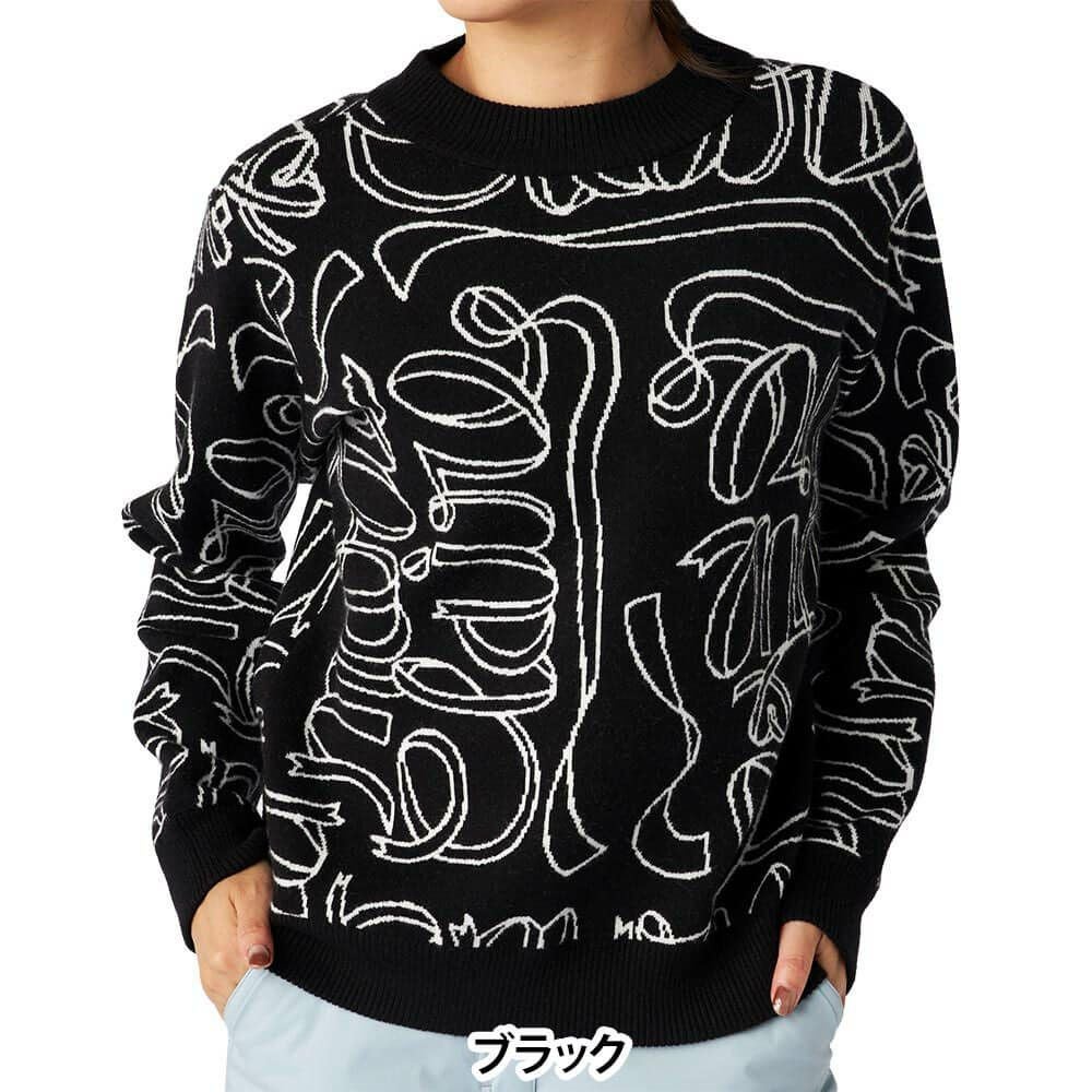 マリクレール marie claire　レディース リボンロゴ 長袖 クルーネック セーター 735-750　2025年モデル 詳細1 詳細2