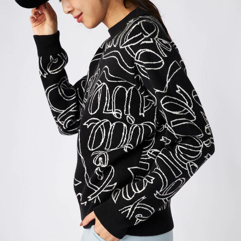 マリクレール marie claire　レディース リボンロゴ 長袖 クルーネック セーター 735-750　2025年モデル 詳細1 詳細4