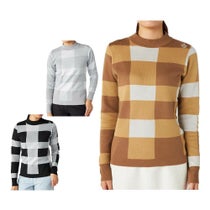 マリクレール marie claire　レディース チェック柄 長袖 モックネック セーター 735-751　2025年モデル